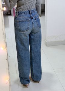 Vintage Wash Wide Leg Jeans