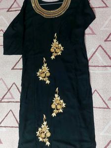 Elegant Black kurti with Gold Embroidery