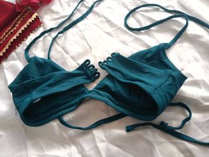 Teal Wrap Bikini Top