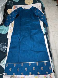 Teal Kurta with Gold Print