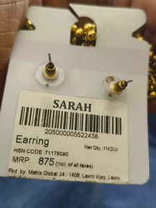 Antique Gold Jhumka Earrings with Blue Stones