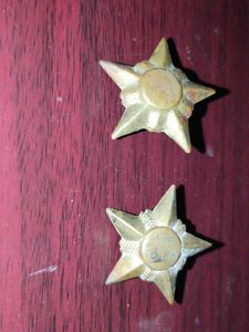 Vintage Brass Star Pins Pair