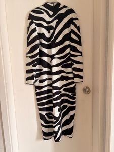 Zebra Print Long Sleeve Midi Dress