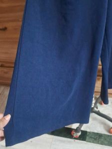 Chic Blue Wide-Leg Pants with Belt