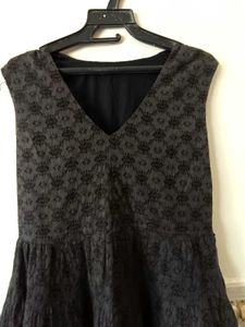 grey Lace Tiered Dress
