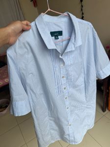 White Button-Up Tunic Top