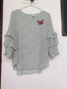 White Top With Black Dots