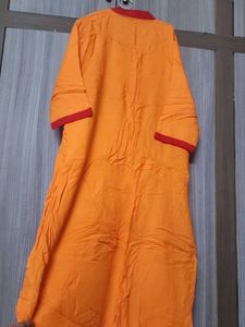 Orange Kurti with salwar