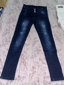 Dark Wash Flare Jeans with Embellishments