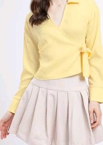 Chic Yellow Wrap Top