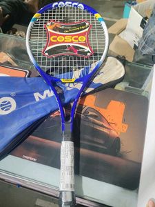 blue Cosco Max Power aluminum tennis racquet, whic