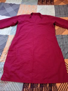 Maroon Kurta with White Patiala