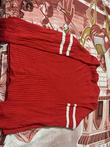 Red Striped Long Sleeve Top