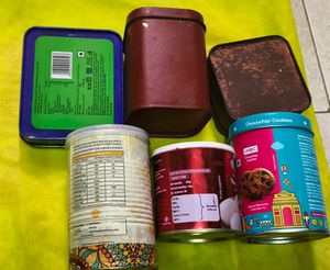 6 Tin Boxes