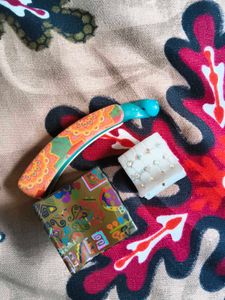 colourful printed banana hair clip for women