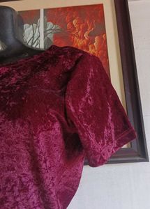 Crushed Velvet Cropped Top
