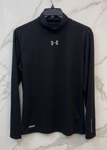 XL-Under Armour Black Long Sleeve Mock Neck Top