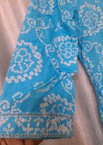 Blue Printed Kurta Set with Dupatta