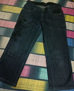 Embellished Dark Wash Denim Jeans