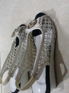 Stylish White Mesh Slingback Flats