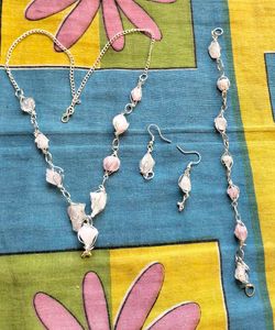 Quartz Crystal Necklace &amp; Earring Set