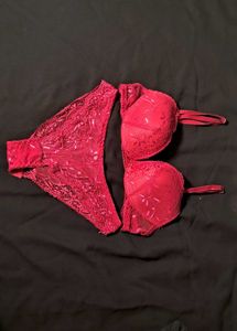 Red Lace Bra and Panty Set