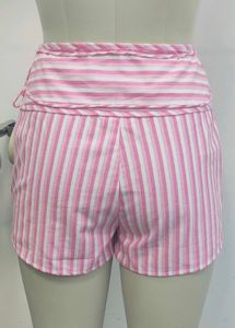 Striped Pink High-Waisted Shorts