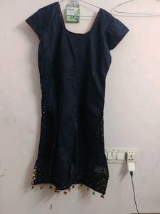 Embroidered Kurta with Tassels