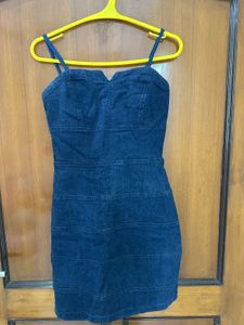 Denim Strappy Bodycon Dress
