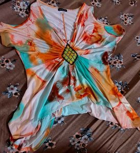 Boho Cold Shoulder Print Top