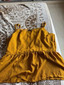 Mustard Embroidered Peplum Top
