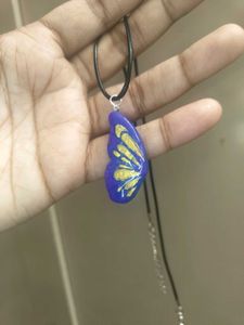 Shimmering Butterfly Wing Pendant Necklace