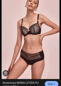Elegant Black Polka Dot Bra
