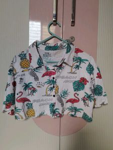 Cropped Tropical Shirt