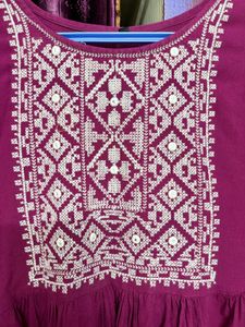 Embroidered Purple Kurta