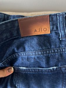 Blue Denim Distressed Skirt