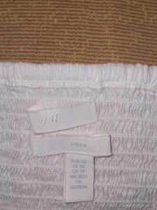 H&amp;M White Linen Ruched Cami Top | Size XS
