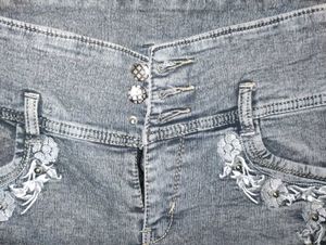 Embellished Grey Wash Jeans