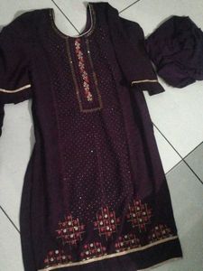 Purple colour salwar suit