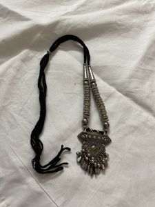 Boho Silver Oxidized Necklace