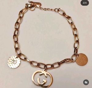 Rose Gold Chain Bracelet with Charms