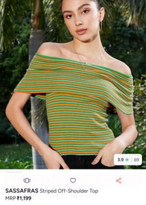 Stylish Striped Off-Shoulder Top