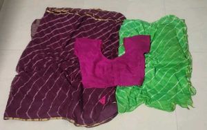 Elegant Purple Striped Saree