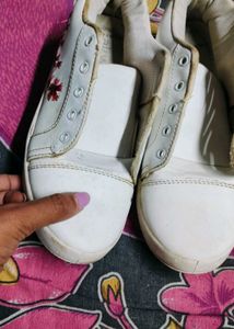White Floral Sneakers