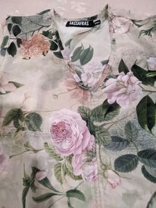 Multicolor Floral Printed V Neck Top (Women's)