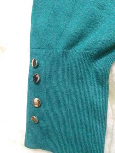 Elegant Teal Long Sleeve Sweater