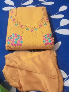 Beautiful Yellow Kurta Set with Embroidery