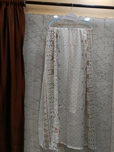 Elegant Embroidered long Anarkali Kurta with Pant