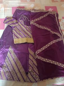 Elegant Purple Embroidered Lehenga Choli Set