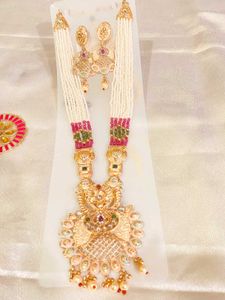 Exquisite Indian Kundan Necklace & Earring Set